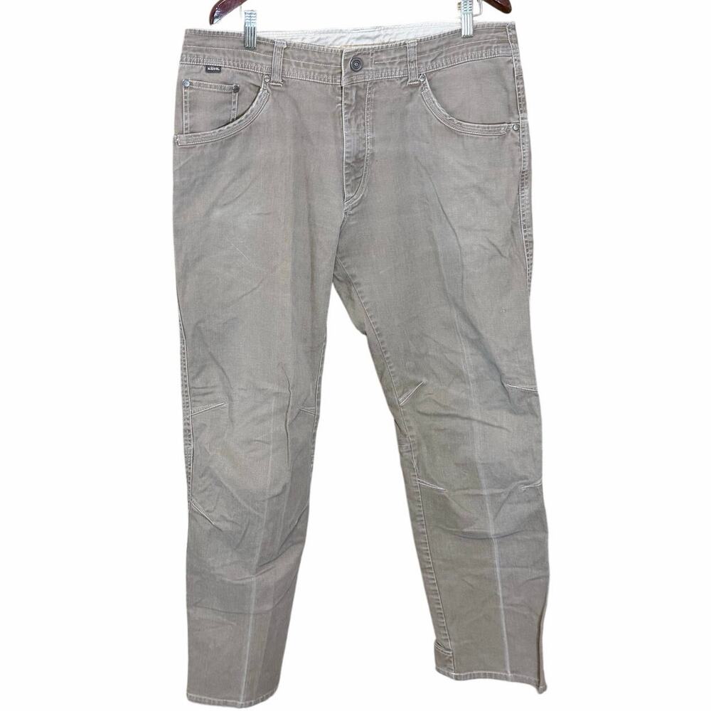 KÜHL Vintage Patina Dye Pants Khaki Outdoor Utility Men’s 38x34 camping hiking